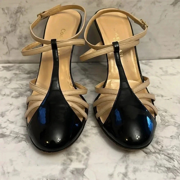 Cole Haan Women’s Strappy Heel Patent Leather/Cream with Ankle Strap-Size 8.5B - Picture 3 of 11